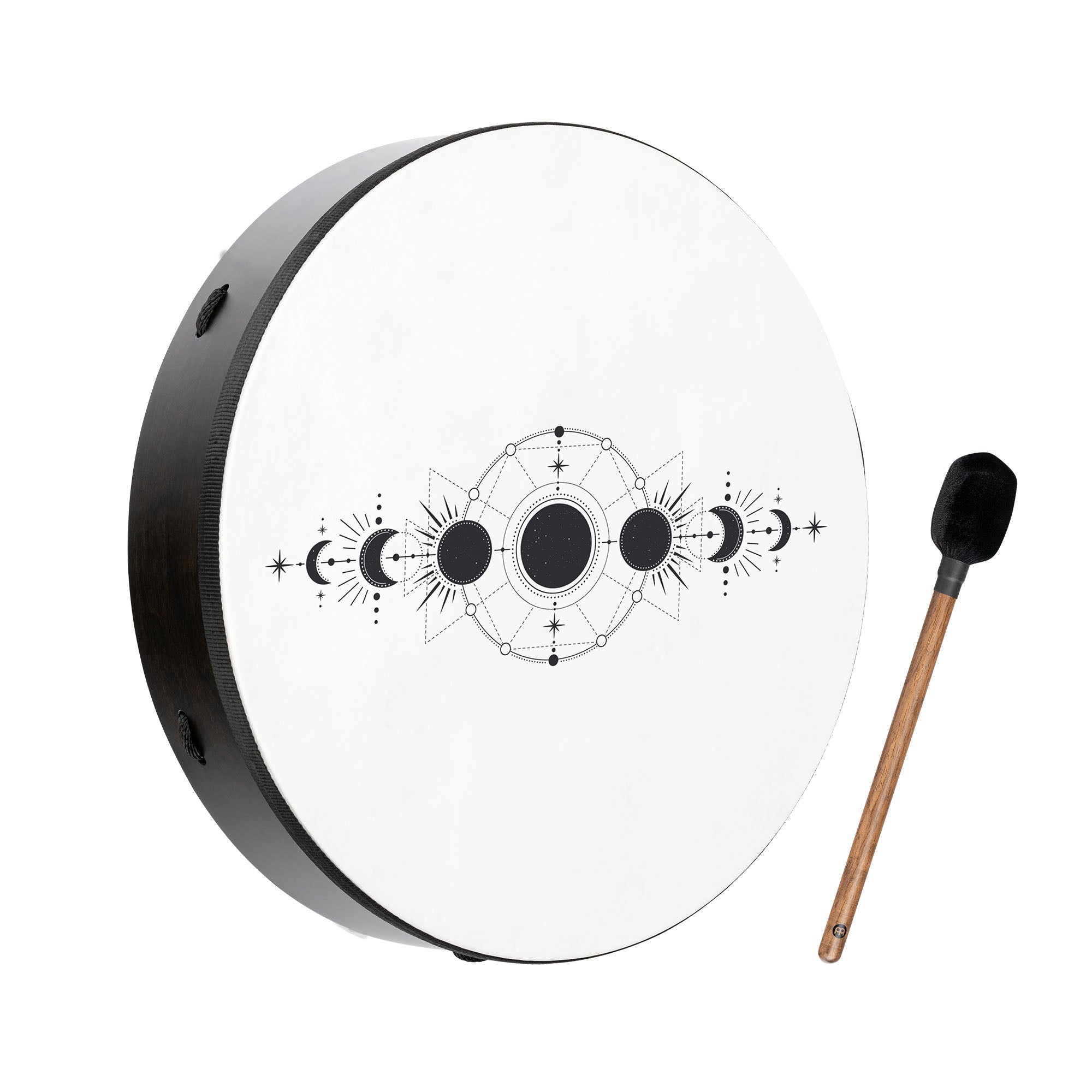 18" Ritual Drum, Moon Phases, True Feel Synthetic Head | | Wiccan Center