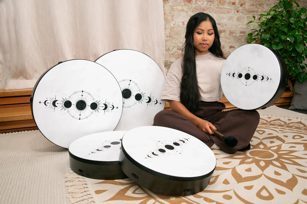 20" Ritual Drum, Moon Phases, True Feel Synthetic Head | | Wiccan Center