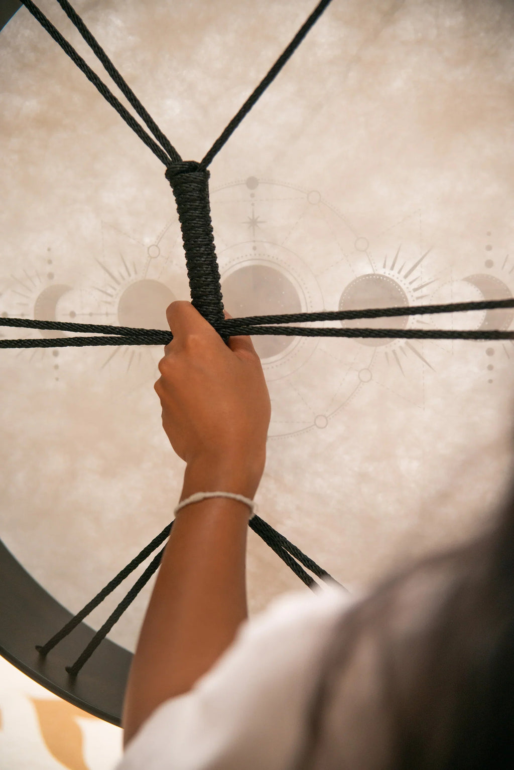 22" Ritual Drum, Moon Phases, True Feel Synthetic Head | | Wiccan Center