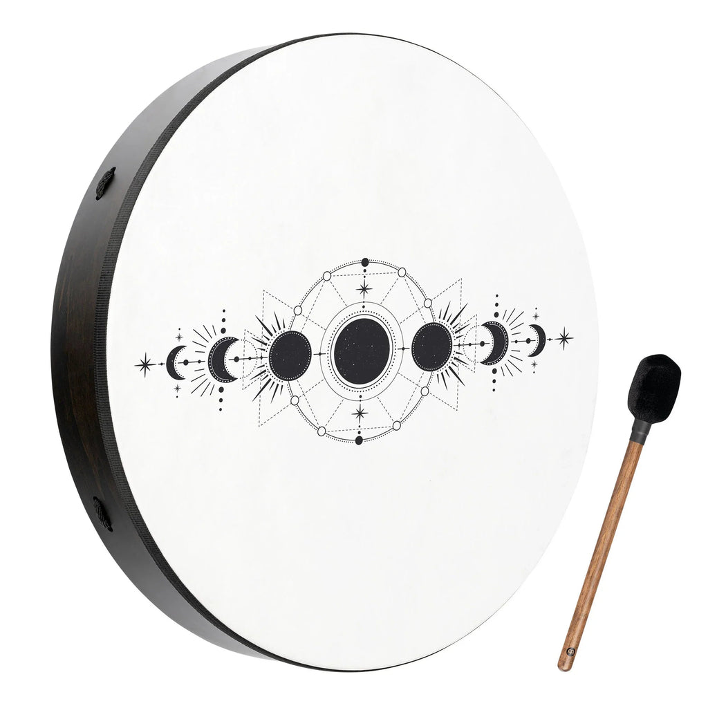 22" Ritual Drum, Moon Phases, True Feel Synthetic Head | | Wiccan Center