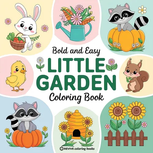 Bold & Easy Little Garden Coloring Book: Cute Designs for Stress Relief Coloring for Adults and Teens - Paperback | Books | Wiccan Center