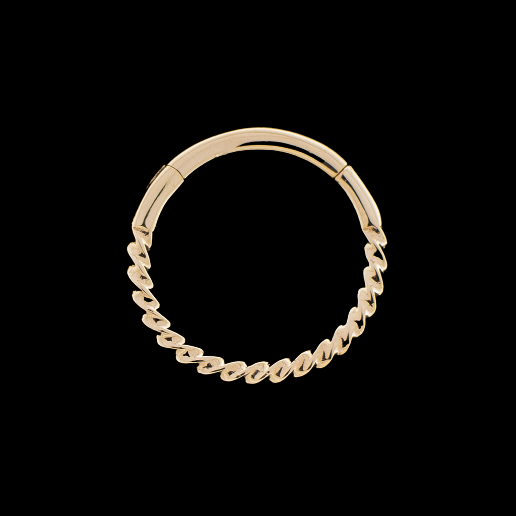 Arietta - 14Kt Gold Hinged Ring - Small Twisted design | Body Jewelry | Wiccan Center