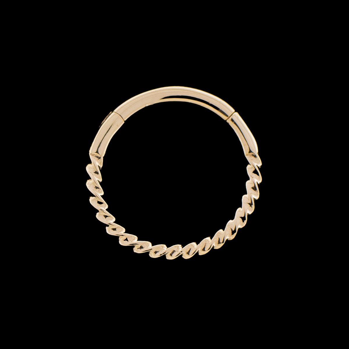 Arietta - 14Kt Gold Hinged Ring - Small Twisted design | Body Jewelry | Wiccan Center