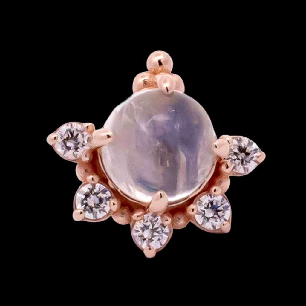 Lunara - 14kt Gold Threadless End | Body Jewelry | Wiccan Center