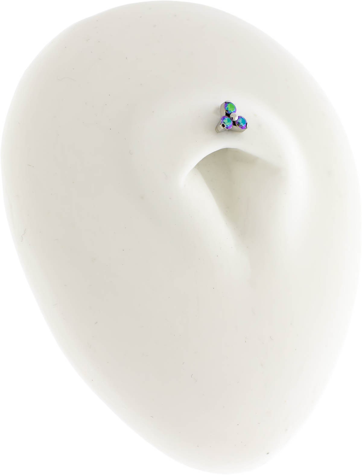 Steel Internally Threaded End - Premium Zirconia Trinity | Body Jewelry | Wiccan Center