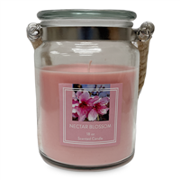 Glass Candle with Rope Handle - Nectar Blossom | INCENSE AND CANDLES | Wiccan Center