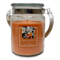 Glass Candle with Rope Handle - Orange Blossom | INCENSE AND CANDLES | Wiccan Center