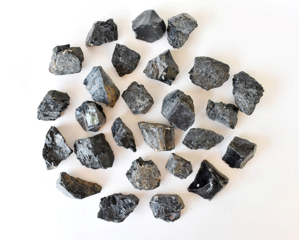 Black Tourmaline Rough Rocks (Causing Physical Ailments and Emotional Distress) | Rough Chunks | Wiccan Center