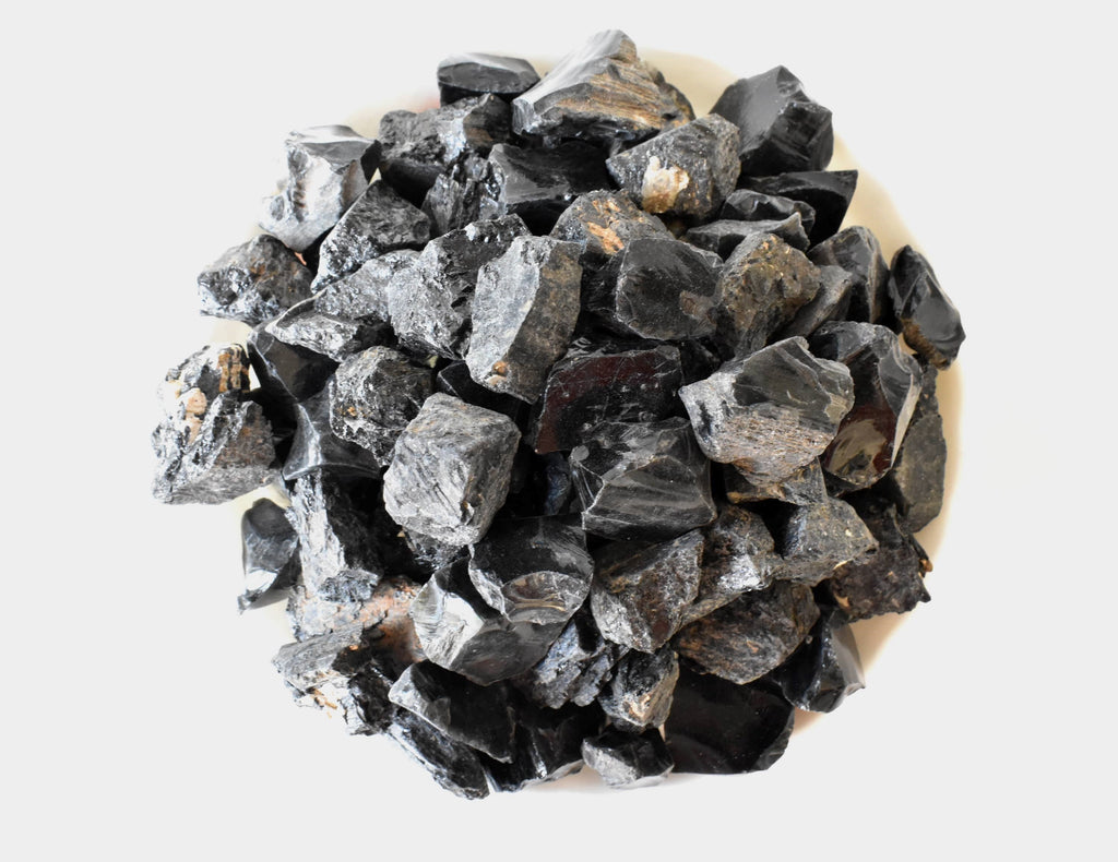 Black Tourmaline Rough Rocks (Causing Physical Ailments and Emotional Distress) | Rough Chunks | Wiccan Center