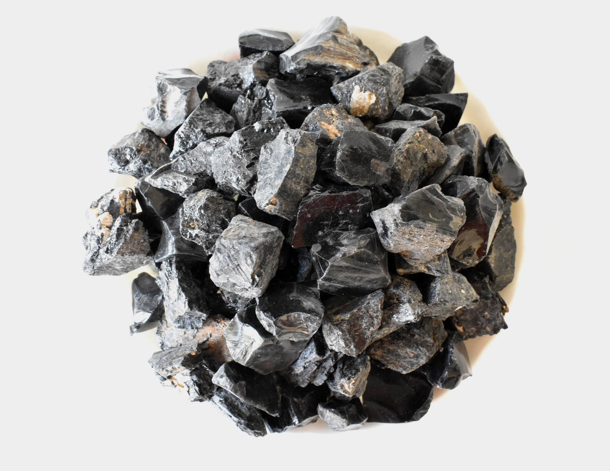 Black Tourmaline Rough Rocks (Causing Physical Ailments and Emotional Distress) | Rough Chunks | Wiccan Center