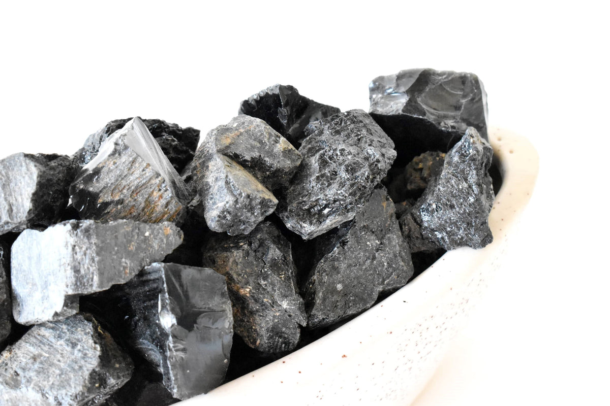 Black Tourmaline Rough Rocks (Causing Physical Ailments and Emotional Distress) | Rough Chunks | Wiccan Center