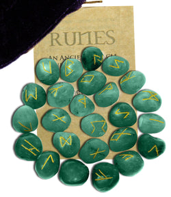 Green Aventurine Gemstone Runes | Rune Stones | Wiccan Center