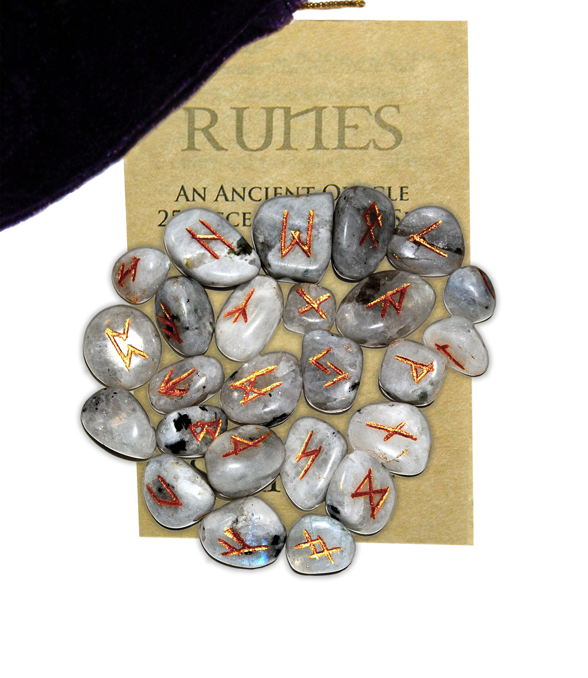 Rainbow Moonstone Gemstone Runes | Rune Stones | Wiccan Center