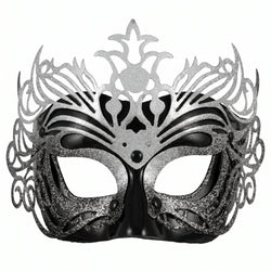 Midnight Elegance: Black & Silver Masquerade Mask | | Wiccan Center