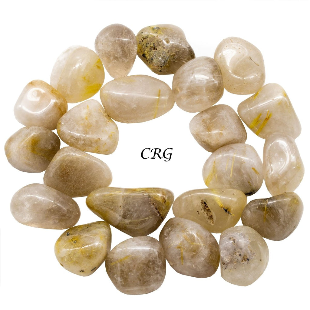 1LB. Rutilated Quartz Tumble Stone from South Africa | Rutilated Quartz | Wiccan Center