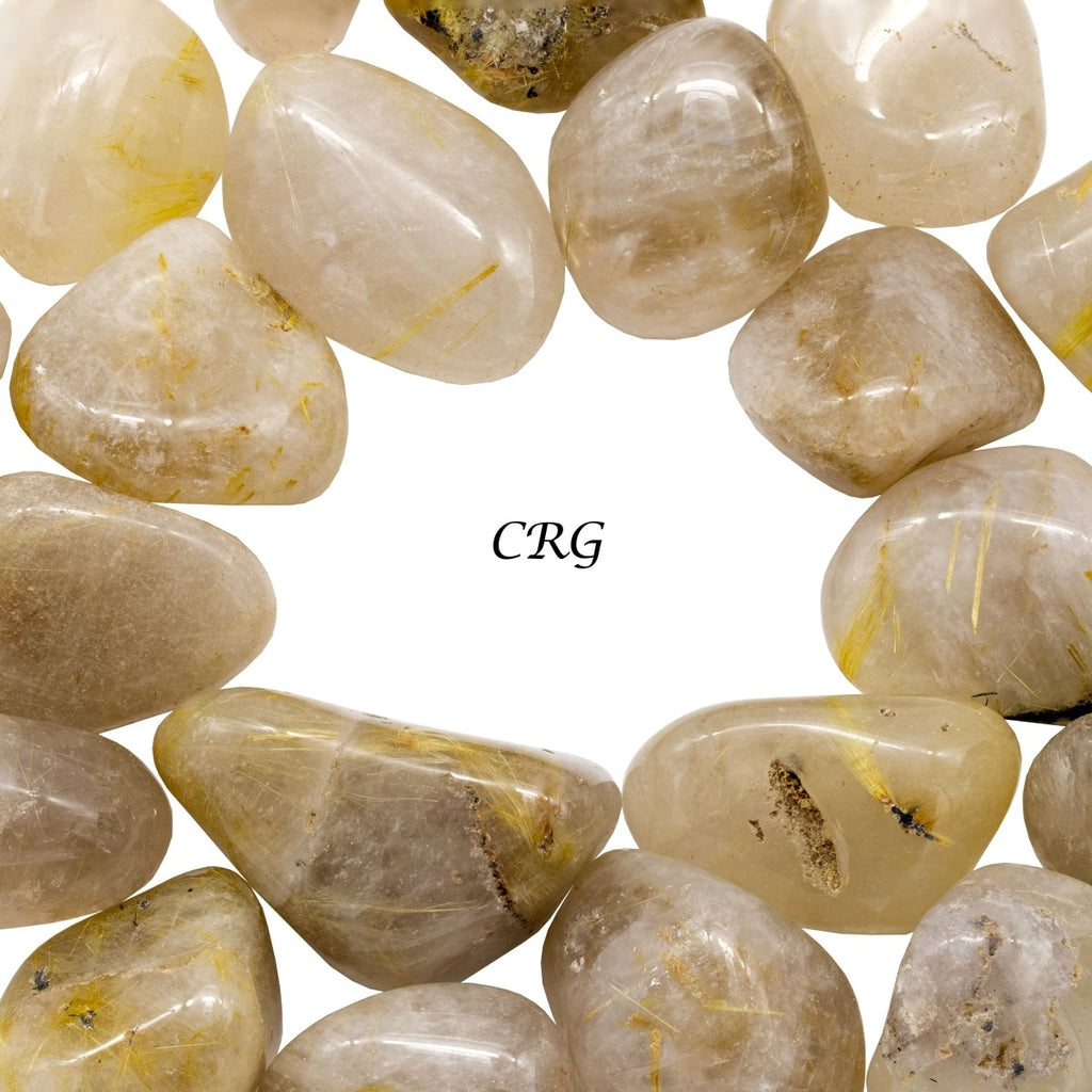1LB. Rutilated Quartz Tumble Stone from South Africa | Rutilated Quartz | Wiccan Center
