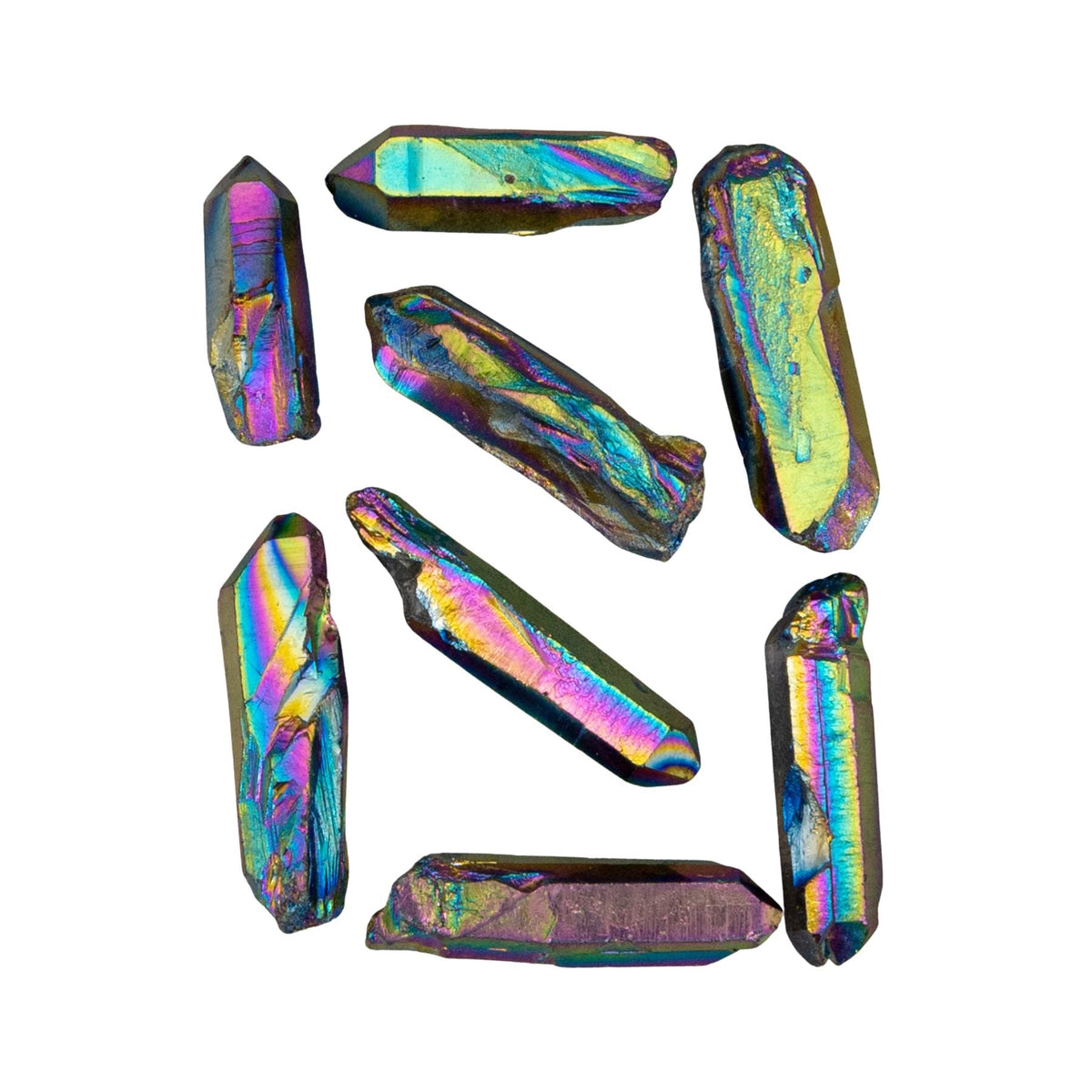 Rainbow Aura Quartz Crystal Point