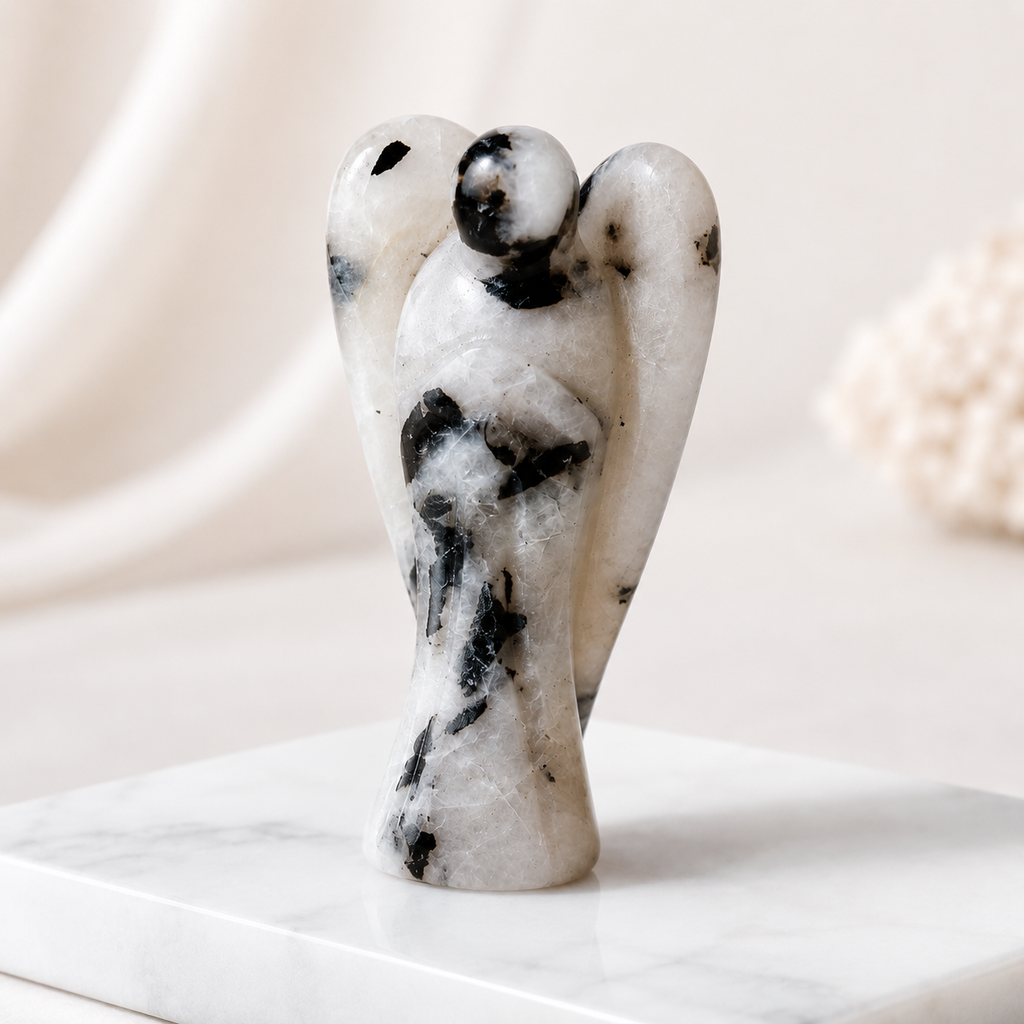 Rainbow Moonstone Crystal Angel Pocket Guardian
