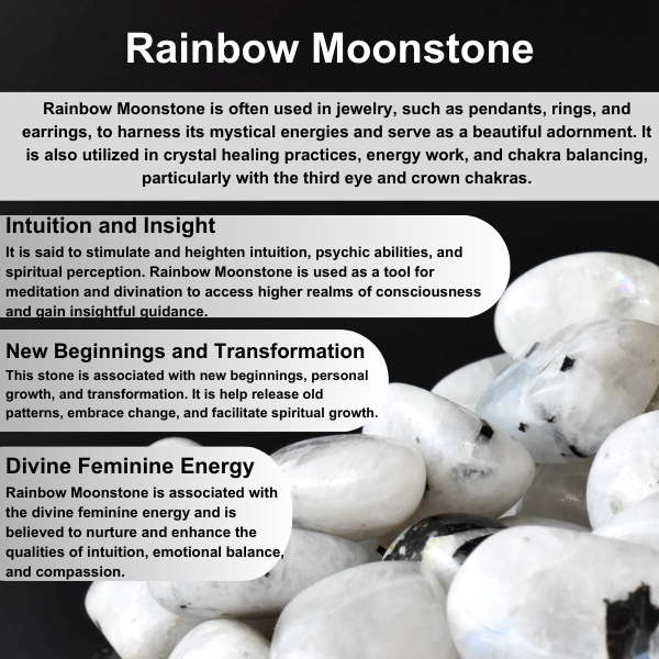 White Rainbow Moonstone Chip Bracelet (Growth and Compassion)