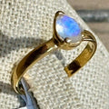 Rainbow Moonstone Teardrop-Open Wrap Ring – Gold Vermeil – Size 6 | Rings | Wiccan Center