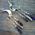 Rainbow Titanium Quartz Moon Earrings | earrings | Wiccan Center