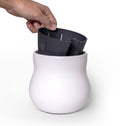 Ceramic Plant Pot with Rubber Liner - Alabaster White | Indoor Plant Pot | Wiccan Center