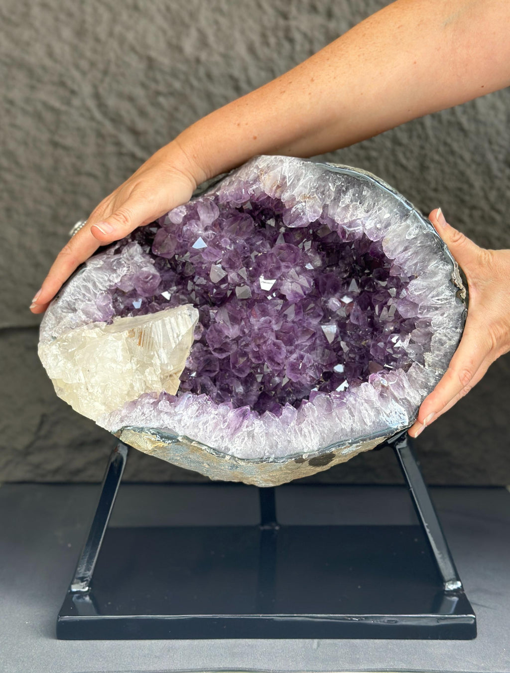 Rare Crystal Geode with Calcite, Outstanding Quality Amethyst | Rocks & Fossils | Wiccan Center