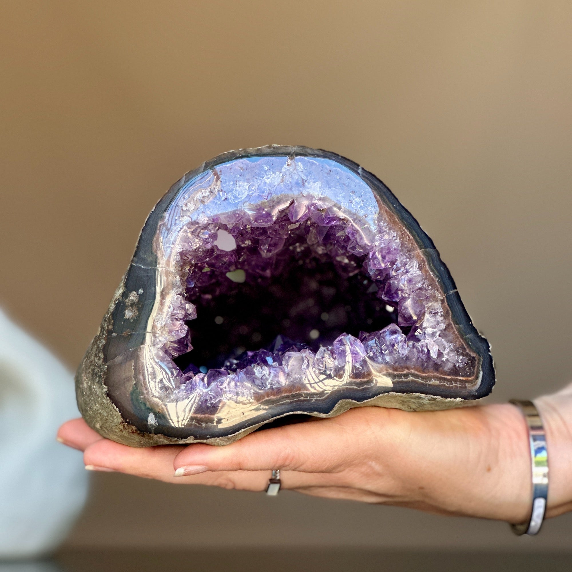 Rare Find Natural Amethyst Geode Centerpiece Bowl | Centerpieces | Wiccan Center