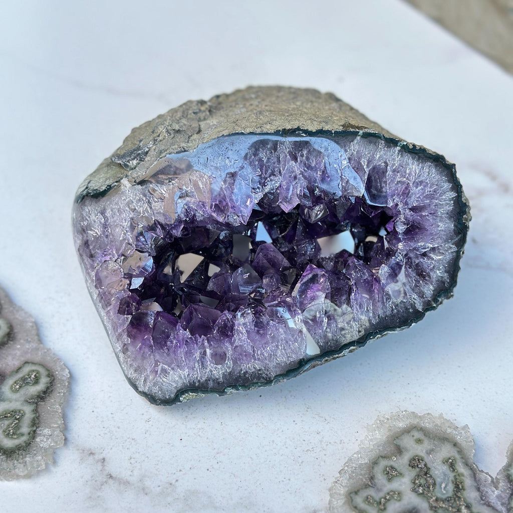 Rare Uruguayan Amethyst Geode With Shiny Crystals | Unique find for collectors | Amethyst Geodes | Wiccan Center