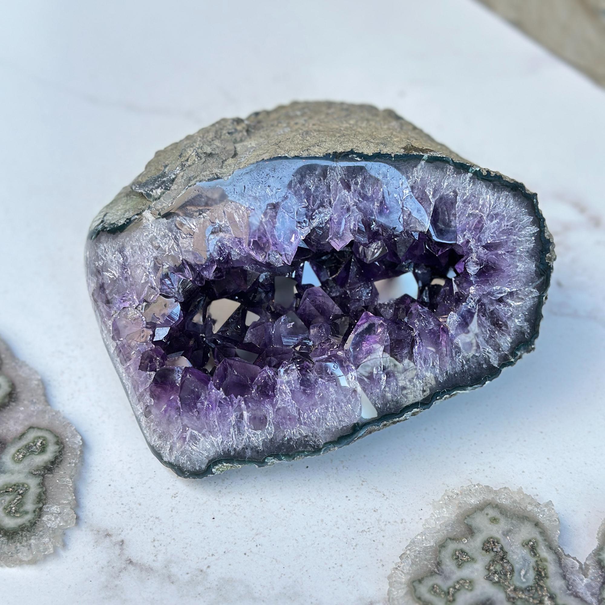 Rare Uruguayan Amethyst Geode With Shiny Crystals | Unique find for collectors | Amethyst Geodes | Wiccan Center