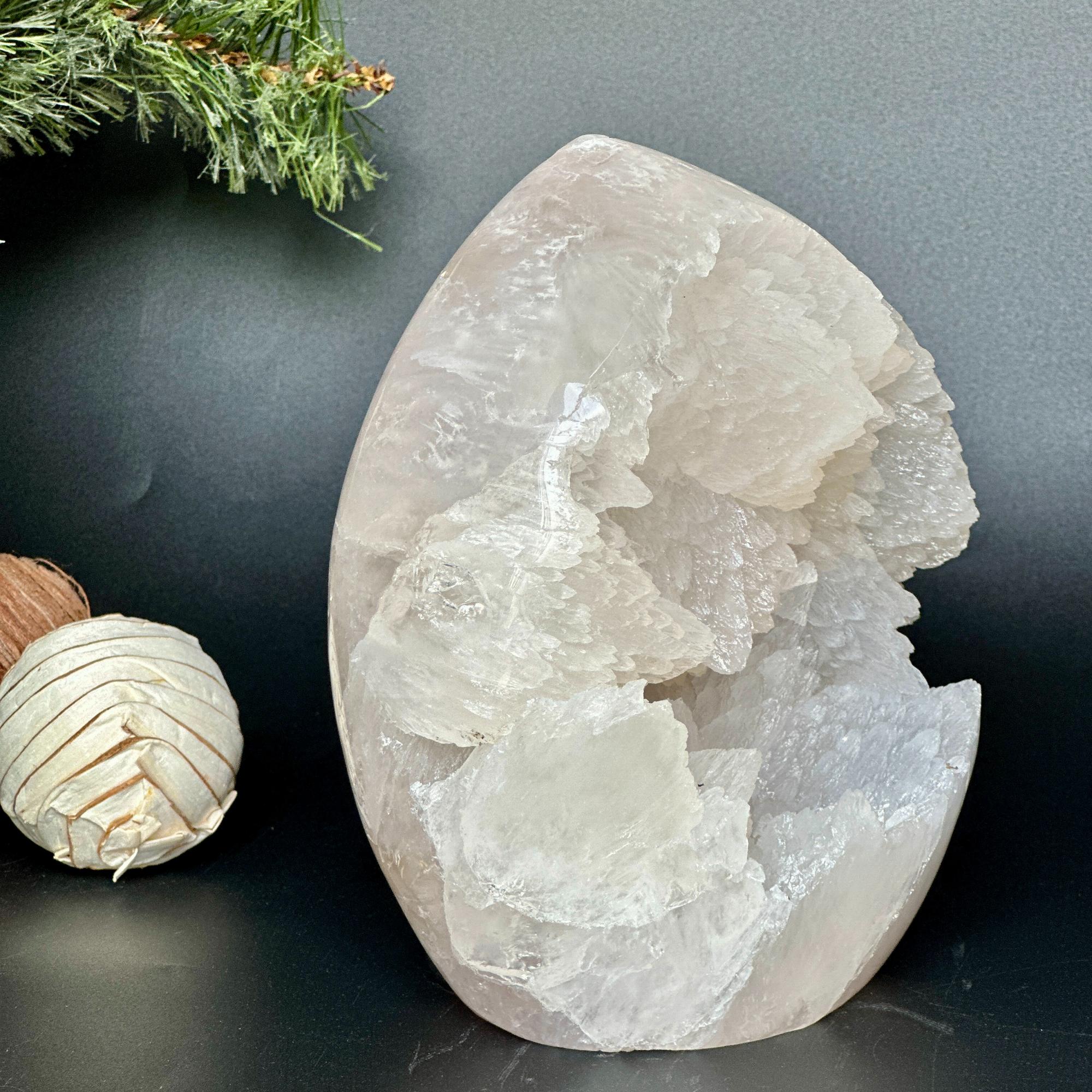 Rare White Quartz Crystal With Calcite & Agate | Rocks & Geodes | Wiccan Center