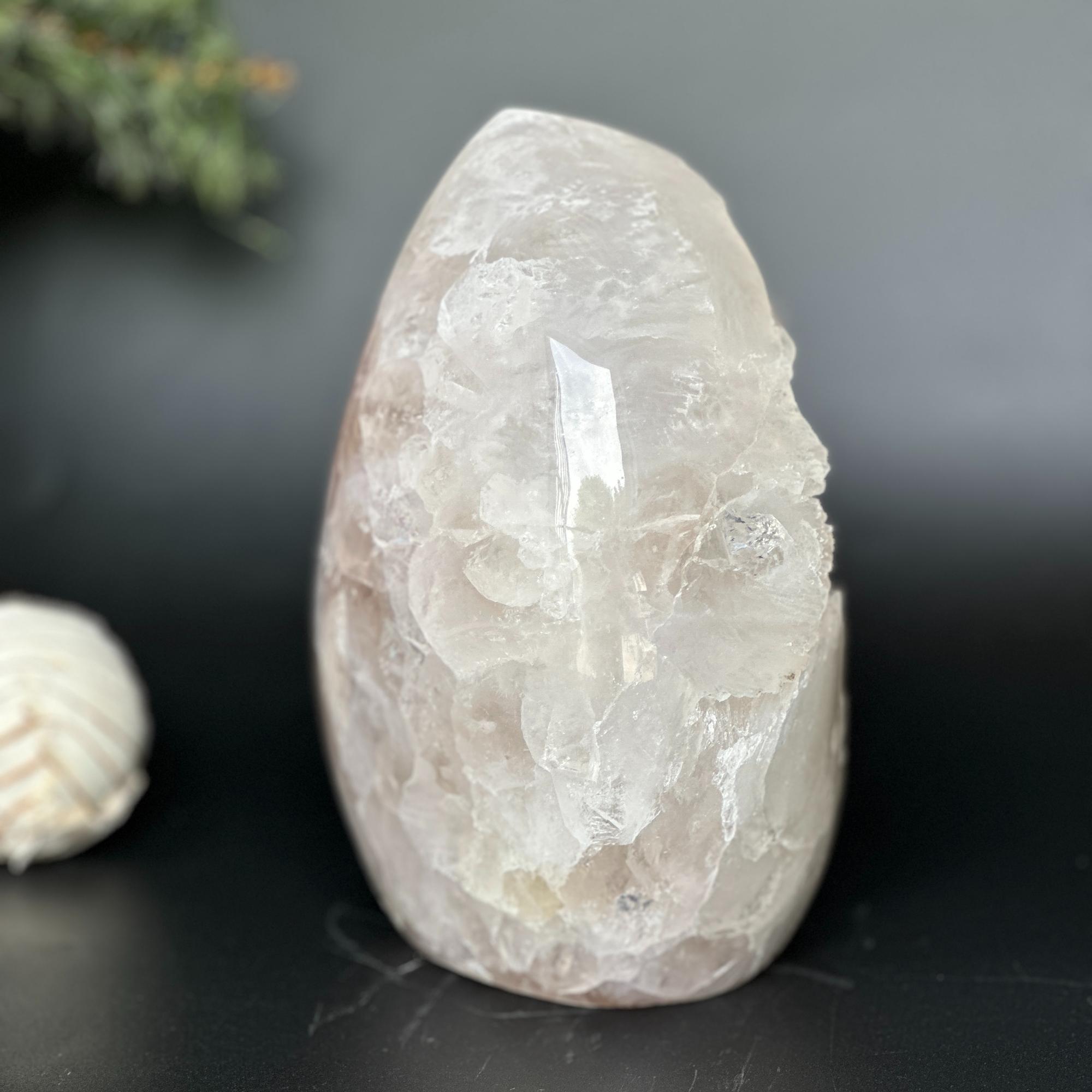 Rare White Quartz Crystal With Calcite & Agate | Rocks & Geodes | Wiccan Center