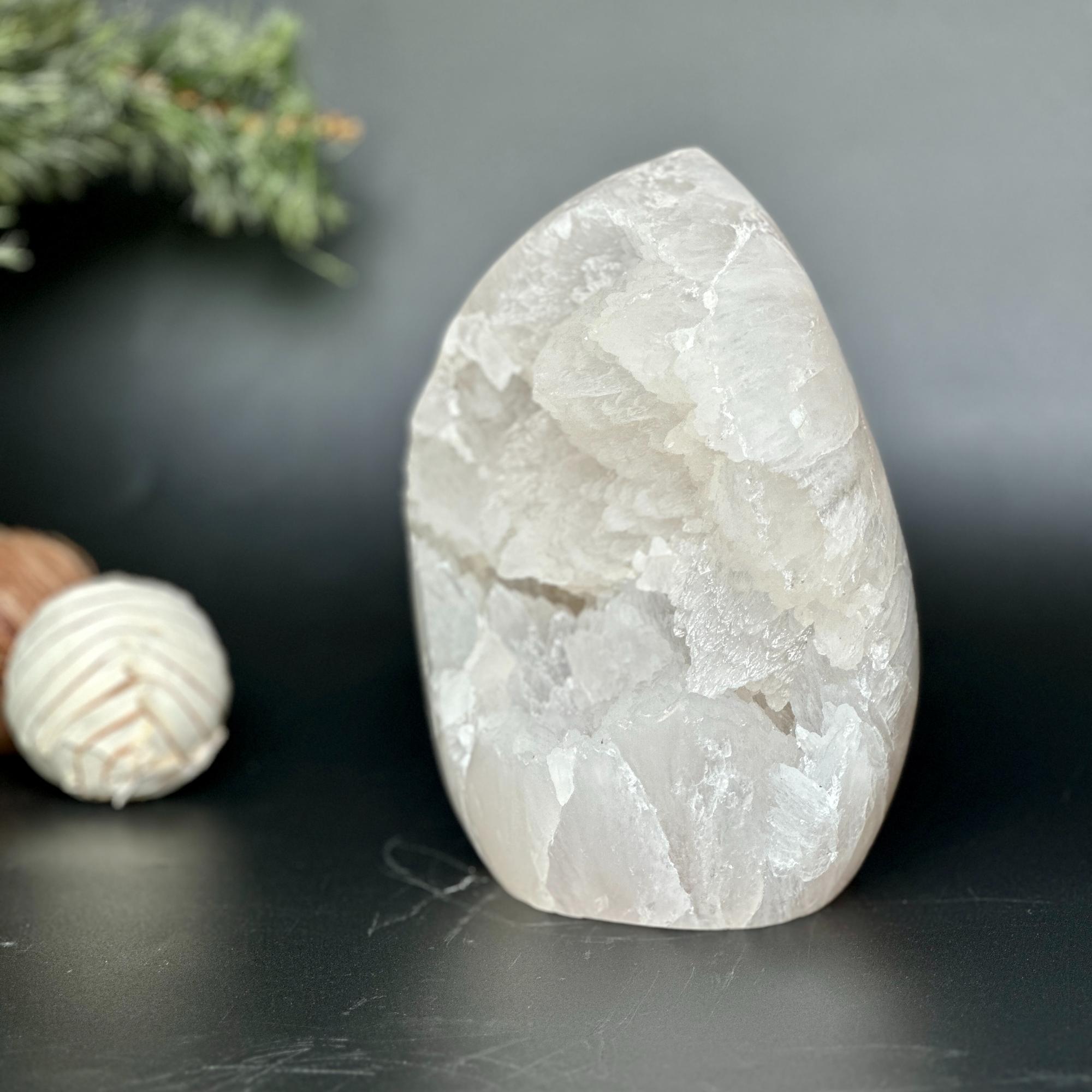 Rare White Quartz Crystal With Calcite & Agate | Rocks & Geodes | Wiccan Center