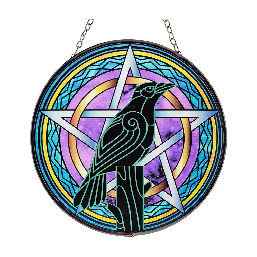 Raven Glass Suncatcher | Figurine | Wiccan Center