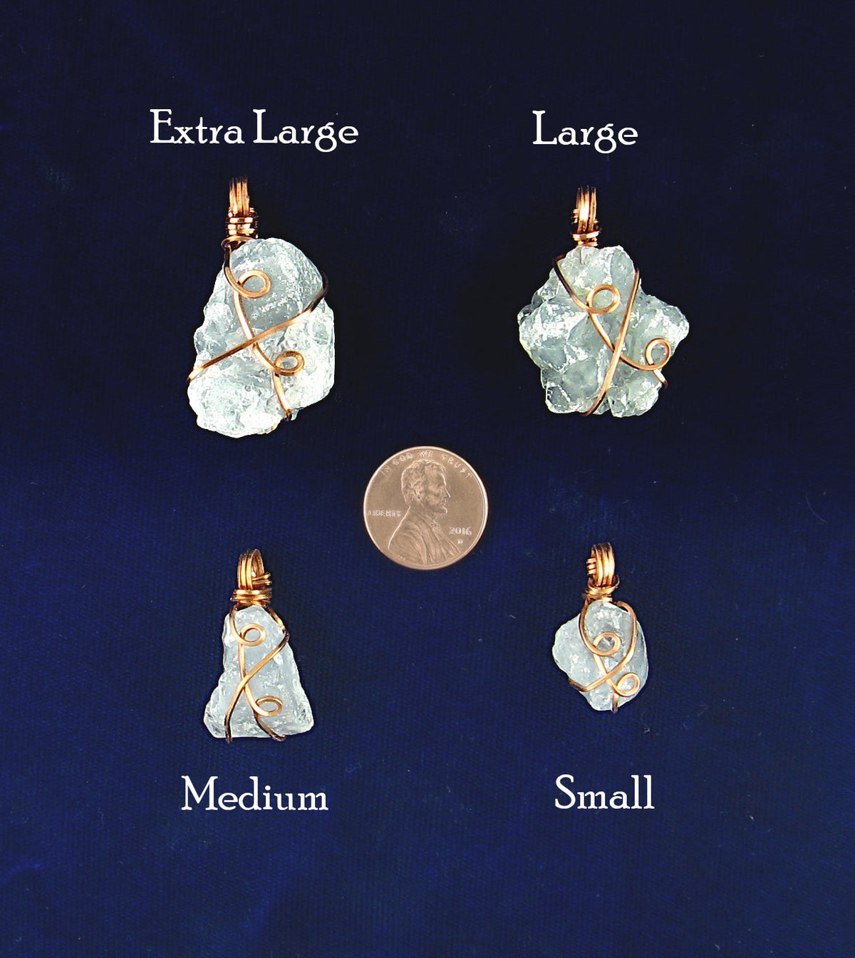 Celestite Crystal Wire-Wrapped Pendant in Copper, Sky-Blue Gemstone Necklace, Handmade | Handmade > Wire-wrapped gemstones | Wiccan Center