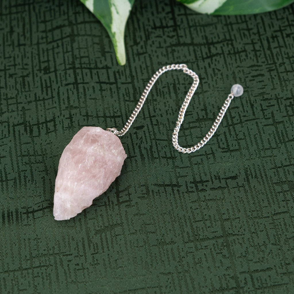 Raw Rose Quartz Pendulum | Religious Items | Wiccan Center
