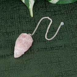 Raw Rose Quartz Pendulum | Religious Items | Wiccan Center