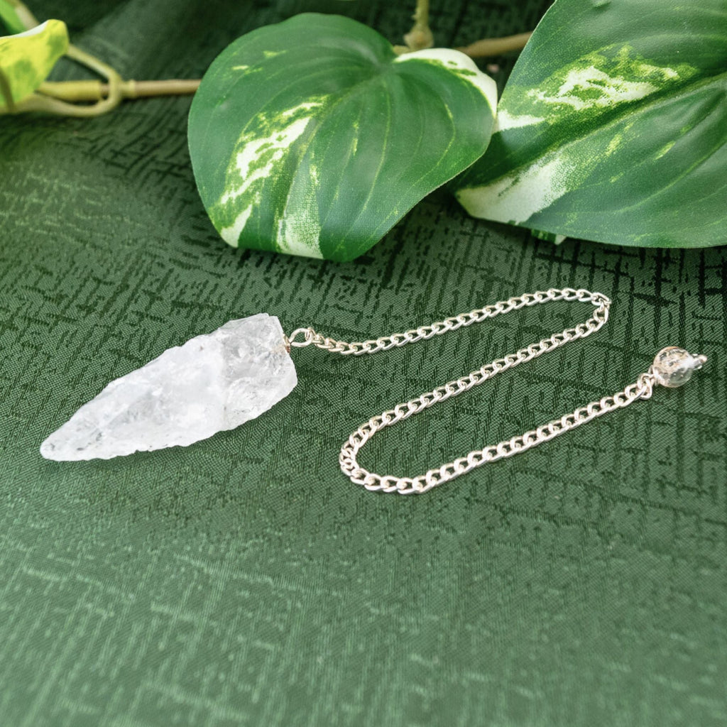 Raw Clear Quartz Pendulum | Religious Items | Wiccan Center