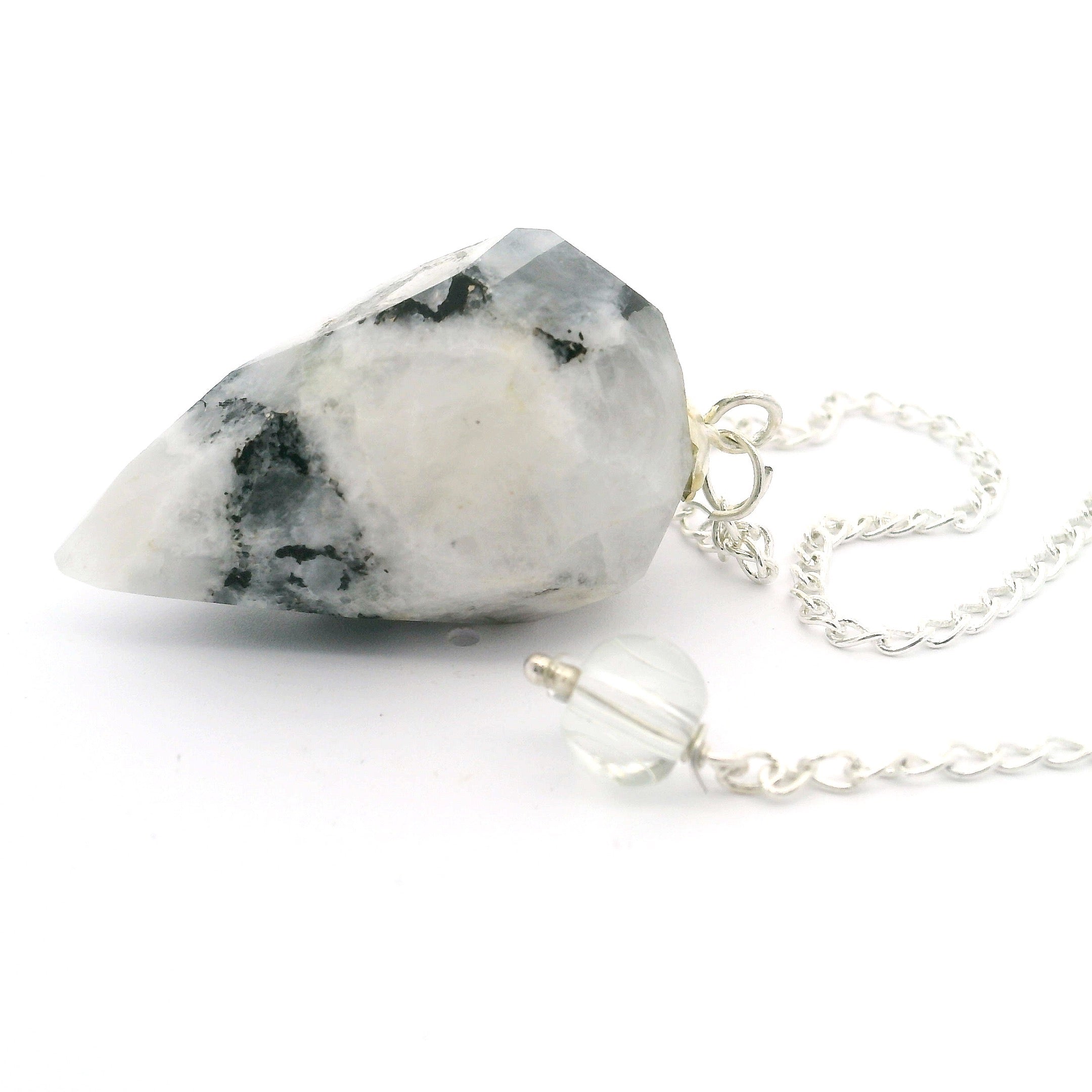 Rainbow Moonstone Faceted Droplet Gemstone Pendulum | Crystals & Minerals > Specimens | Wiccan Center