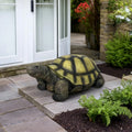 Concrete Turtle Garden Statues Painted Shell 16 Inch