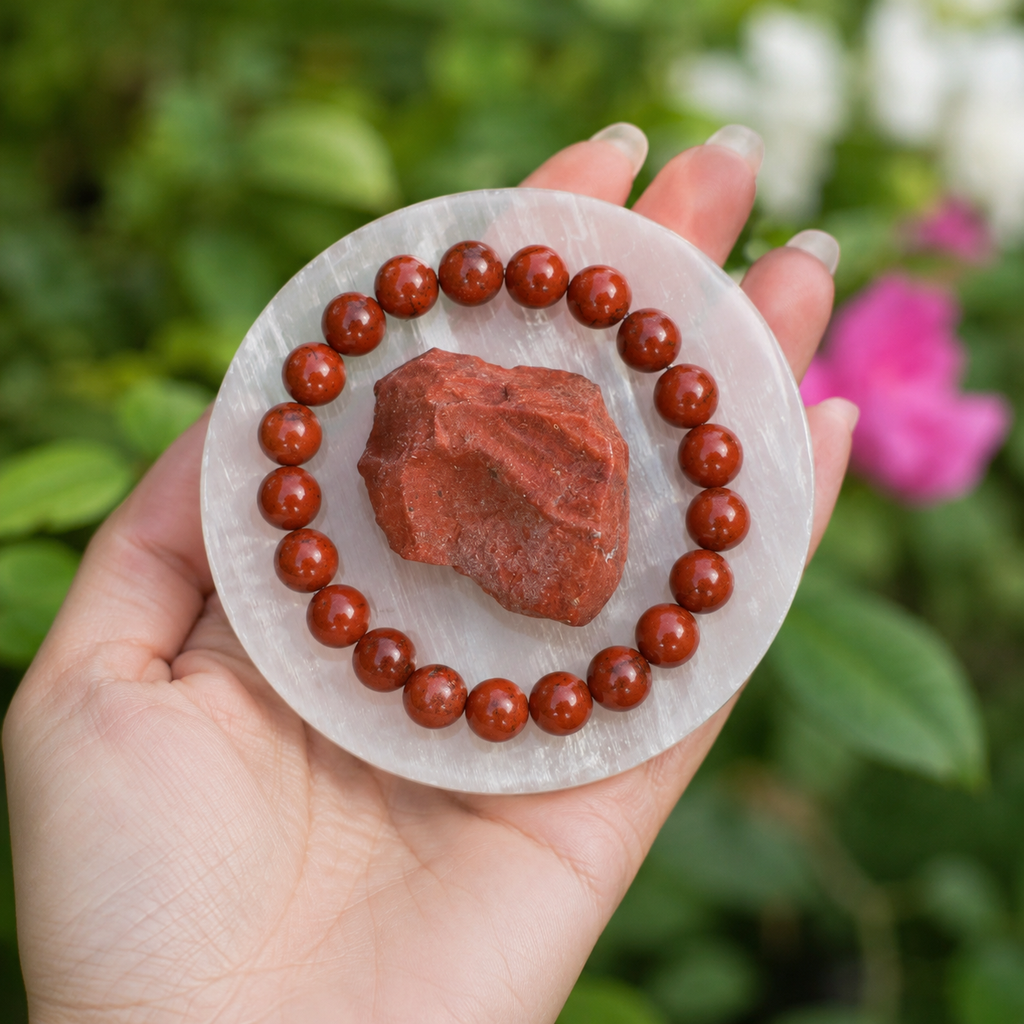 Red Jasper Crystal Gift Set For Emotional Support and Protection, Real Polished Gemstones. | Merkaba & Platonic Solids | Wiccan Center