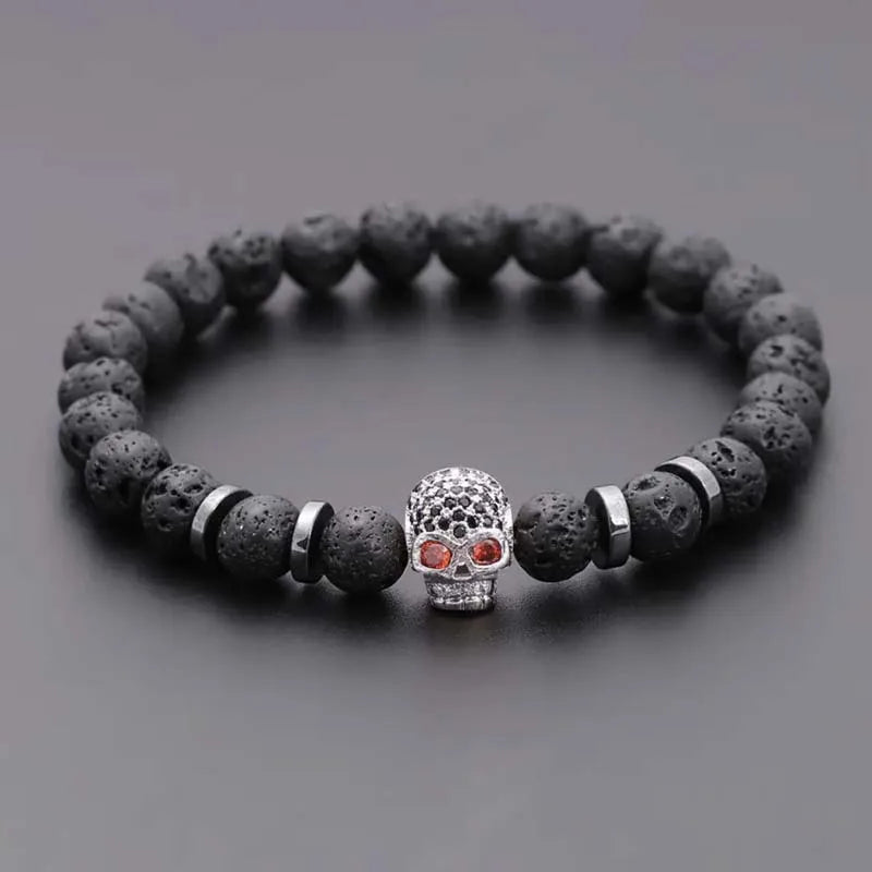 Lava Rock Skull Bracelet | bracelets | Wiccan Center
