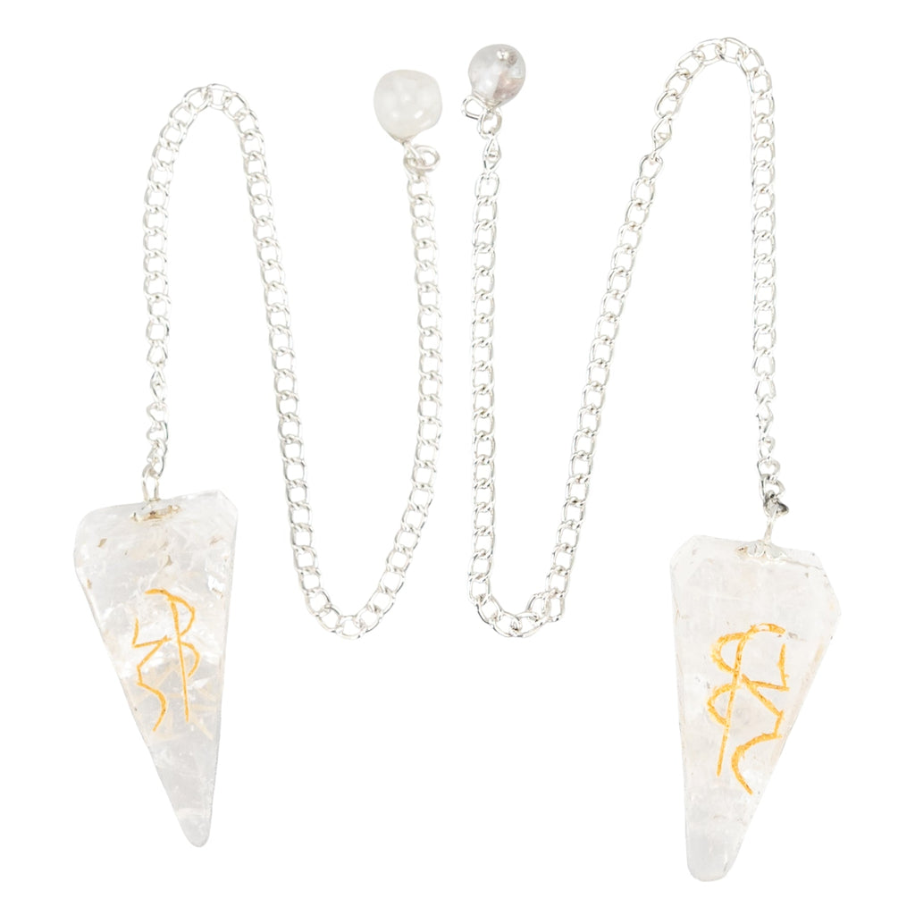 Clear Quartz Reiki Faceted Pendulum | Religious Items | Wiccan Center