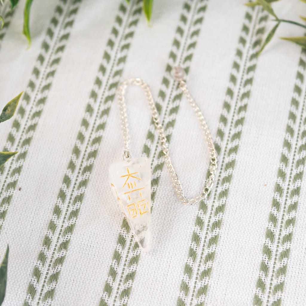Clear Quartz Reiki Faceted Pendulum | Religious Items | Wiccan Center