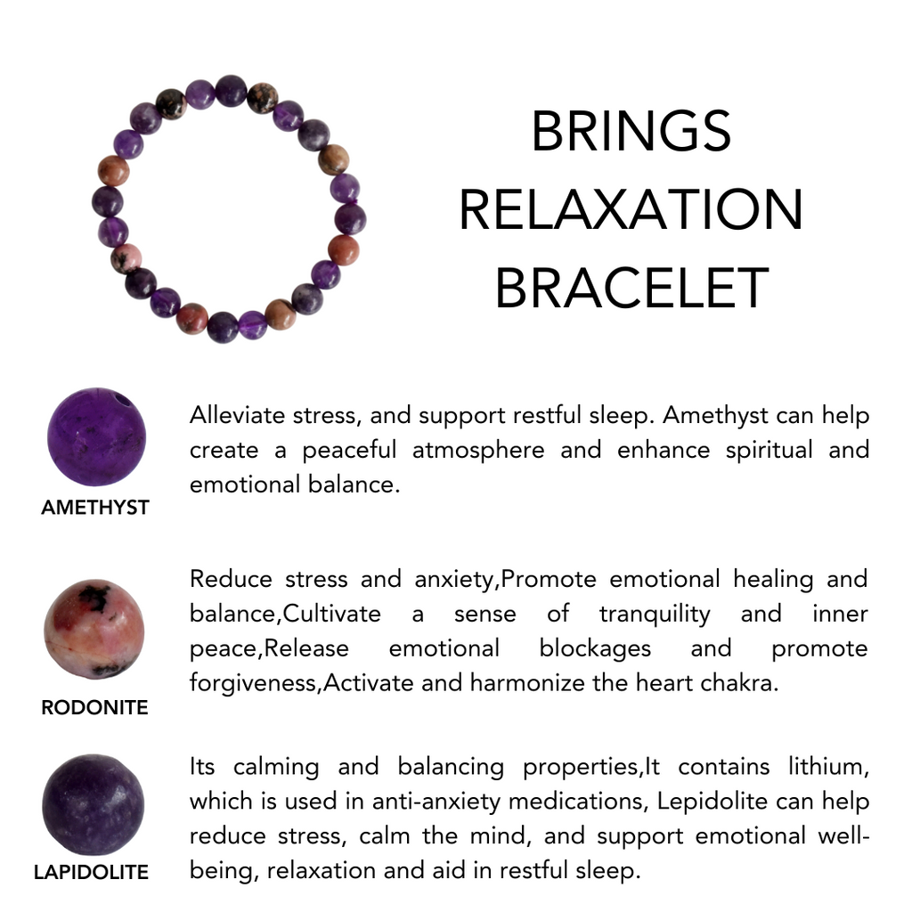 Brings RELAXATION Crystal Bracelet (Calming, Anti-Stress, Strength) | Bracelets | Wiccan Center