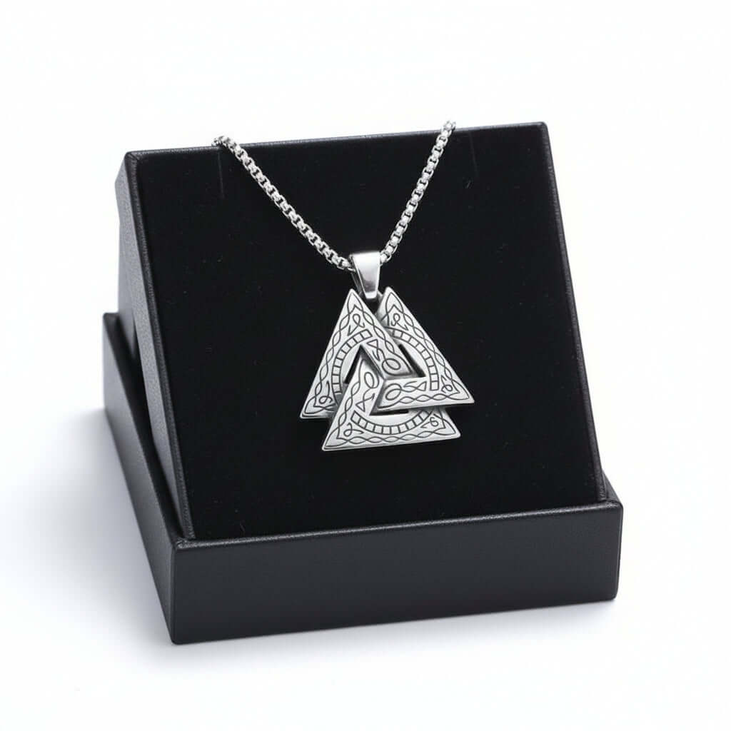 Retro Viking Triangle Necklace – Stainless Steel Pendant Chain for Men & Women