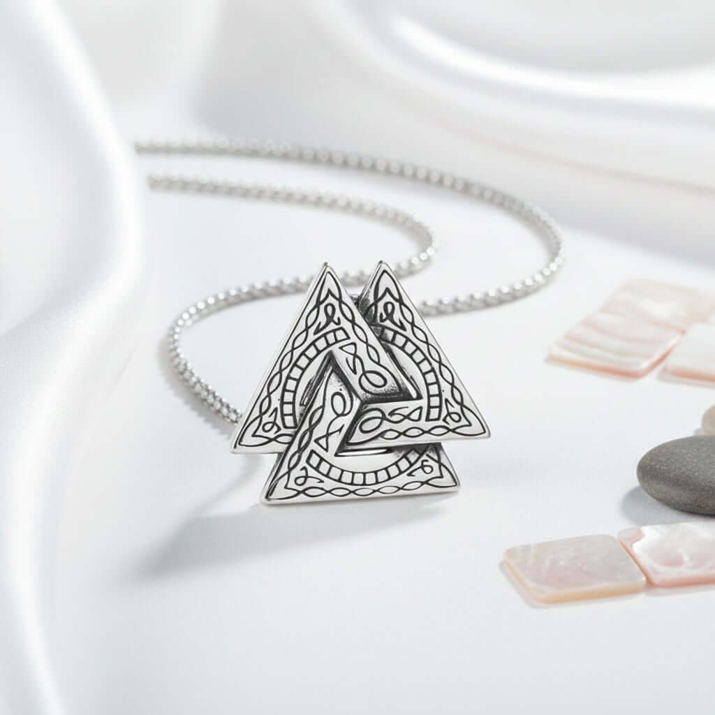 Retro Viking Triangle Necklace – Stainless Steel Pendant Chain for Men & Women