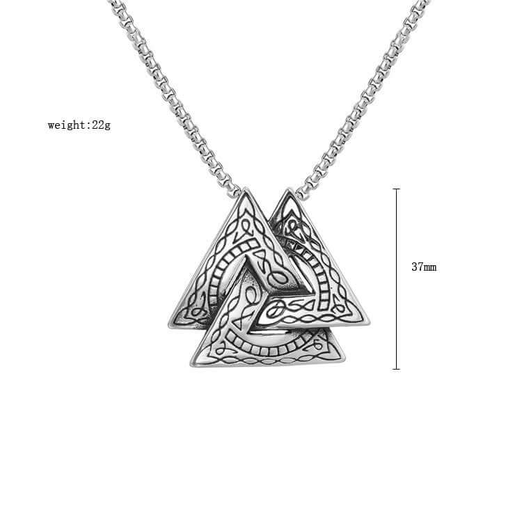 Retro Viking Triangle Necklace – Stainless Steel Pendant Chain for Men & Women