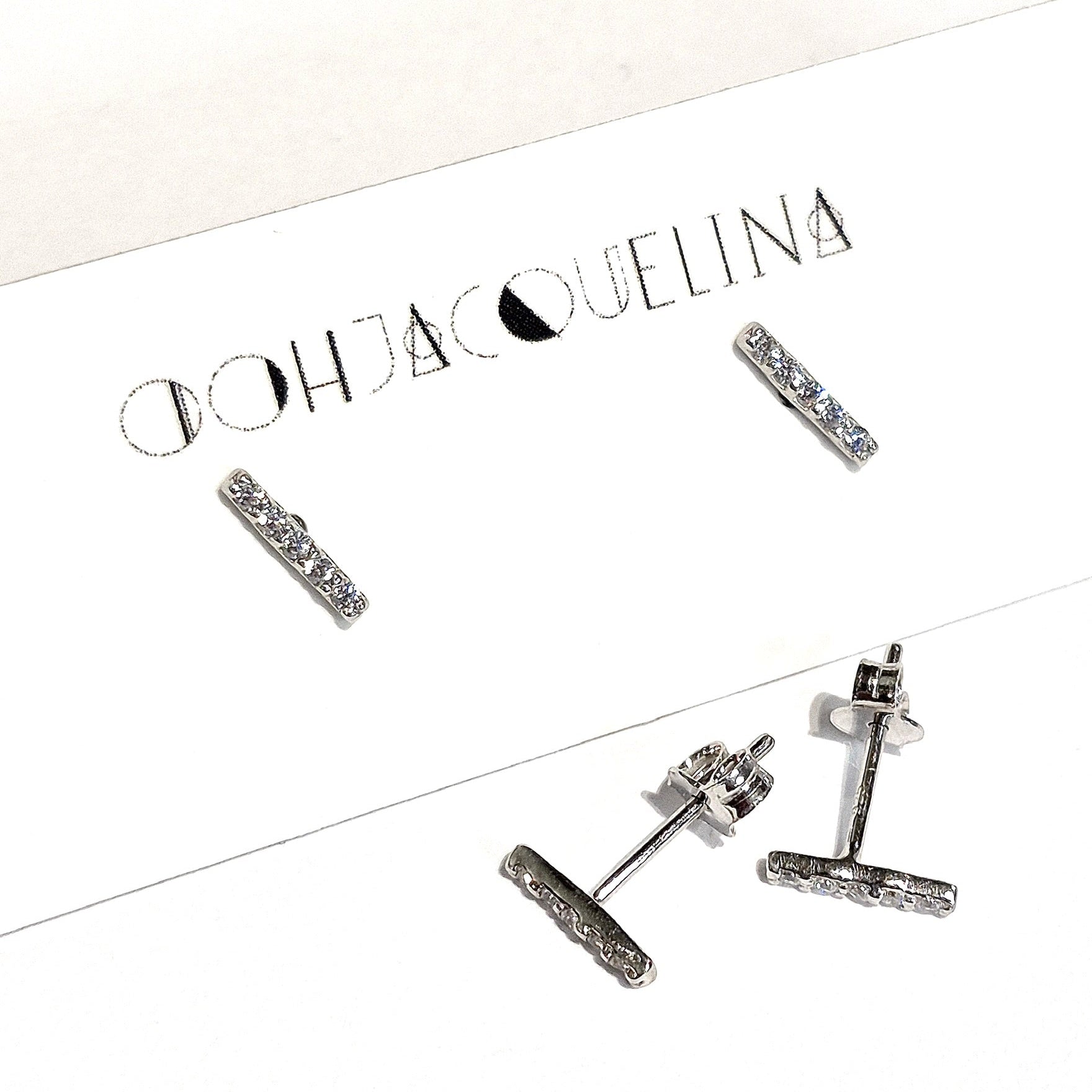 Rhinestone Diamond Bar stud earrings