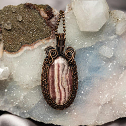 Rhodochrosite Wire Wrap Pendant 2.80 Inch | Wire Wraps | Wiccan Center